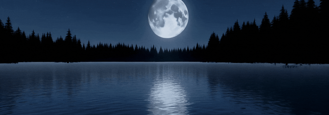 Reflection of moon on water