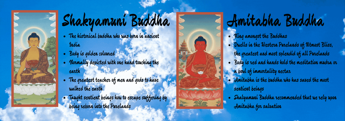 Shakyamuni and Amitabha Buddha compared