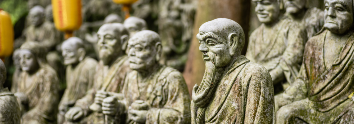 Arhat statues at a Buddhist temple