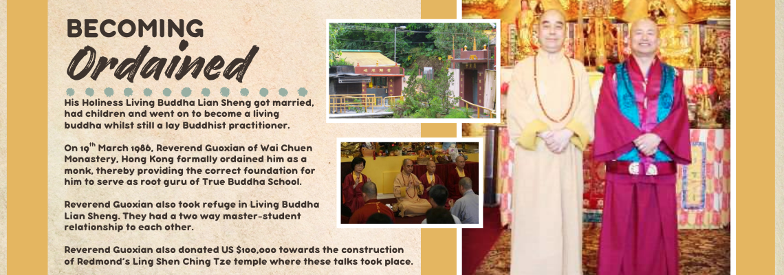 Becoming ordained as a monk by Reverend Guoxian