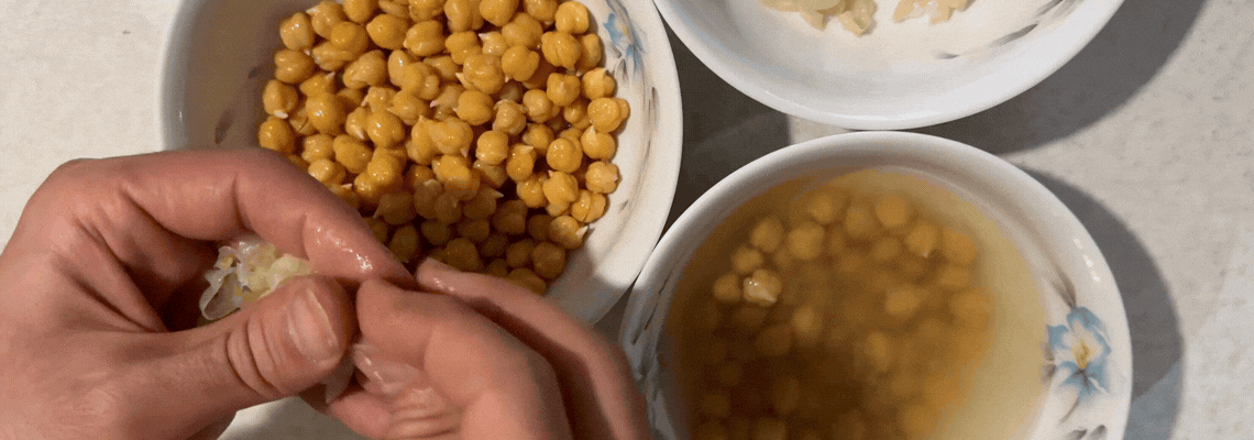 Chickpeas being prepared