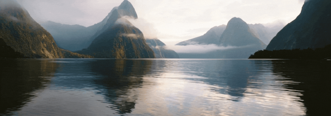 Mountains reflected in a tranquil lake